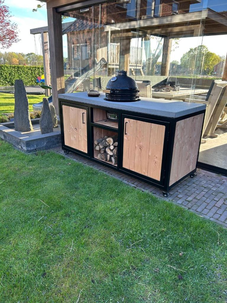 Buitenkeuken, buitengrillstation, big green egg tafel kamado, Tuin en Terras, Ophalen, Nieuw, Houtskool
