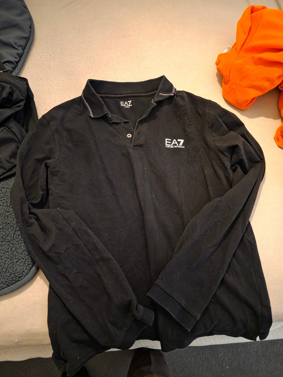 EA7 Emporio Armani Polo Shirt Lange Mouwen Zwart Maat XL, Kleding | Heren, EA7 Emporio Armani, Zwart, Maat 56/58 (XL), Ophalen of Verzenden