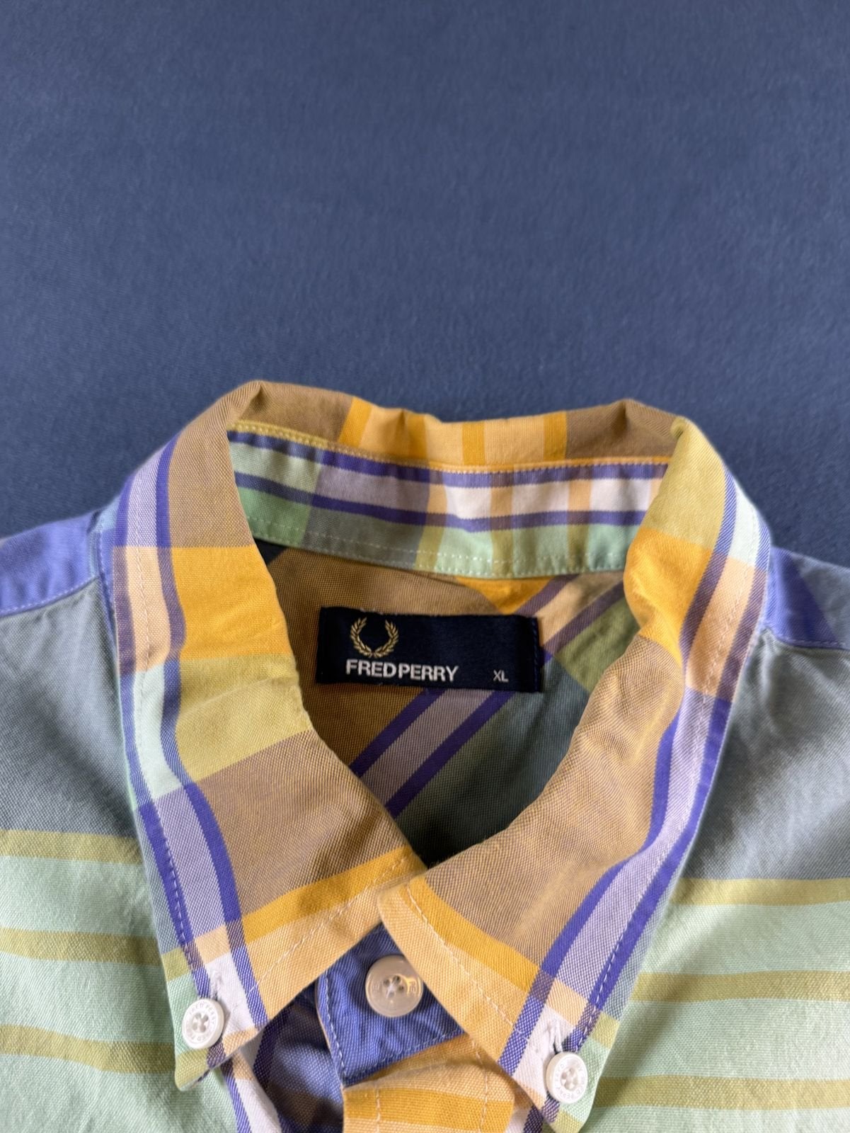 Meerkleurig geruit flanel overhemd heren XL – Fred Perry, Reichenbachstrasse 12, 80469 München, Duitsland, Zo goed als nieuw, Productsafety@fredperry.com