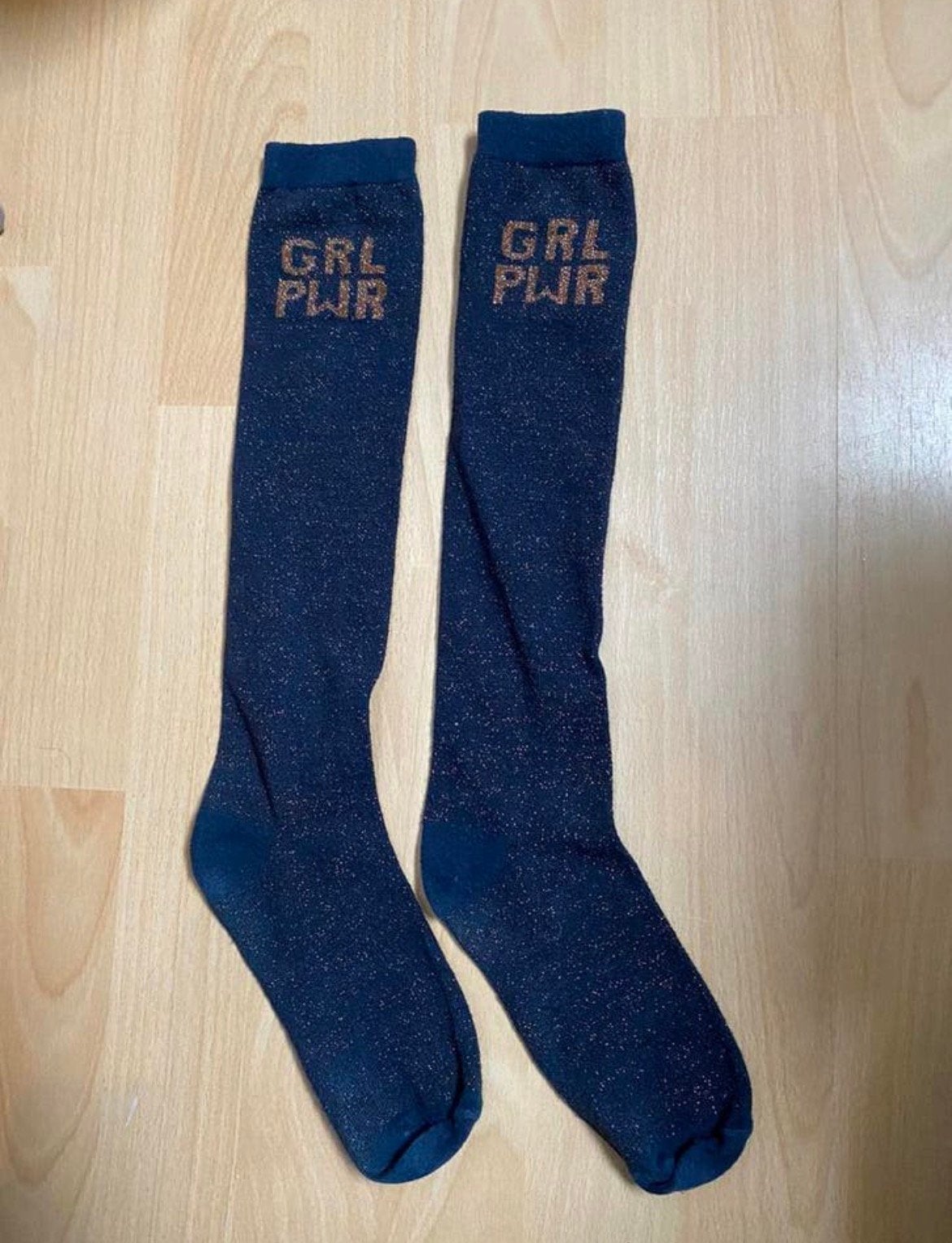 Donkerblauw goud glitter kniekousen 35 - 38, Meisje, Nieuw, Ophalen of Verzenden, Sokken