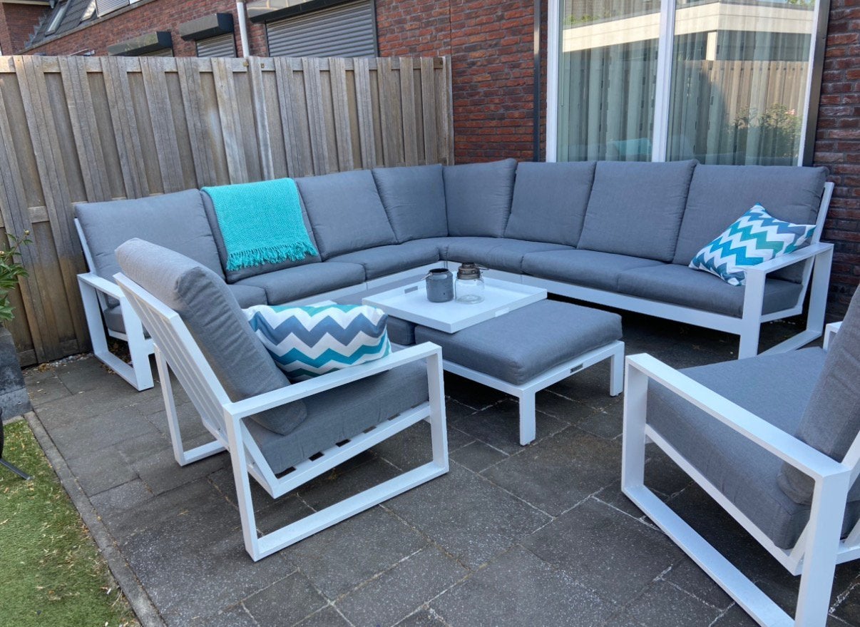 Mooi lounge set, 4 jaar oud. Merk: Life style, Tuin en Terras, Ophalen, Gebruikt, Meer dan 8 zitplaatsen, Aluminium