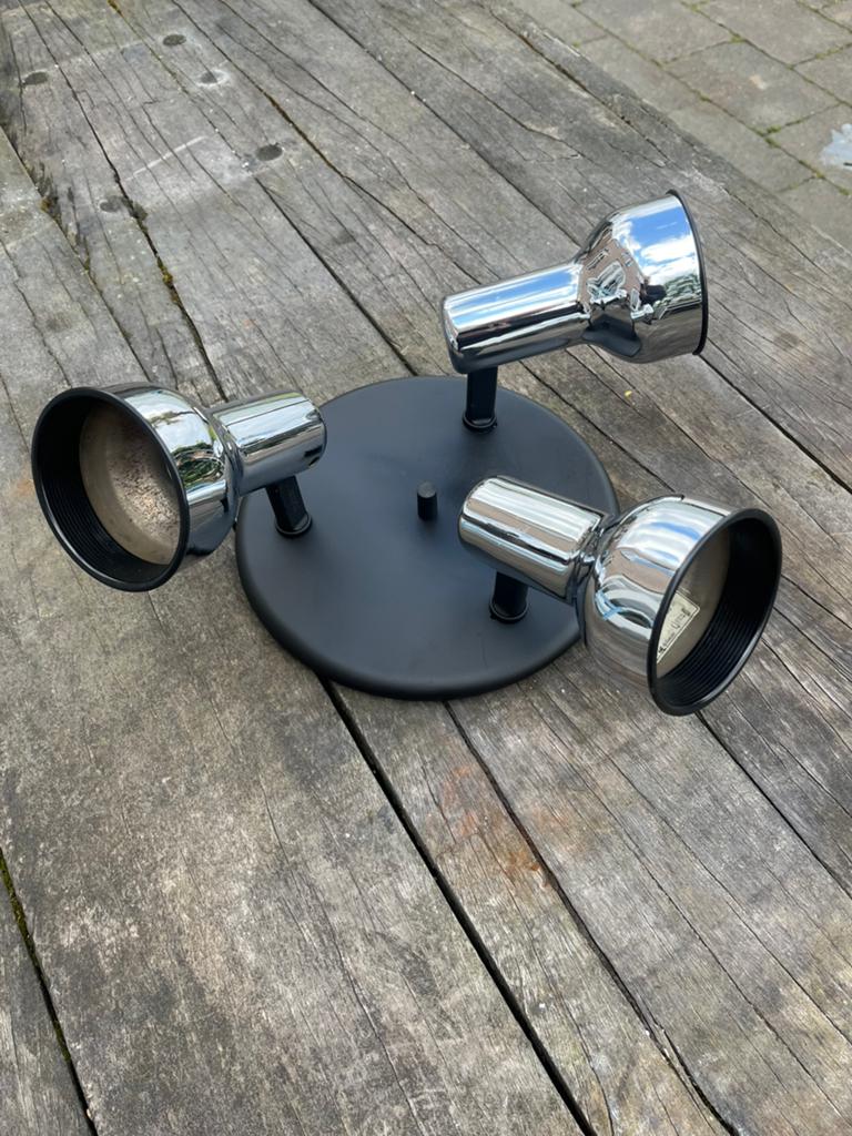 Vintage Brilliant Leuchten space age chrome plafond spots, Ophalen of Verzenden, Gebruikt, Metaal, Space age chrome spot jaren 70 vintage retro mid century