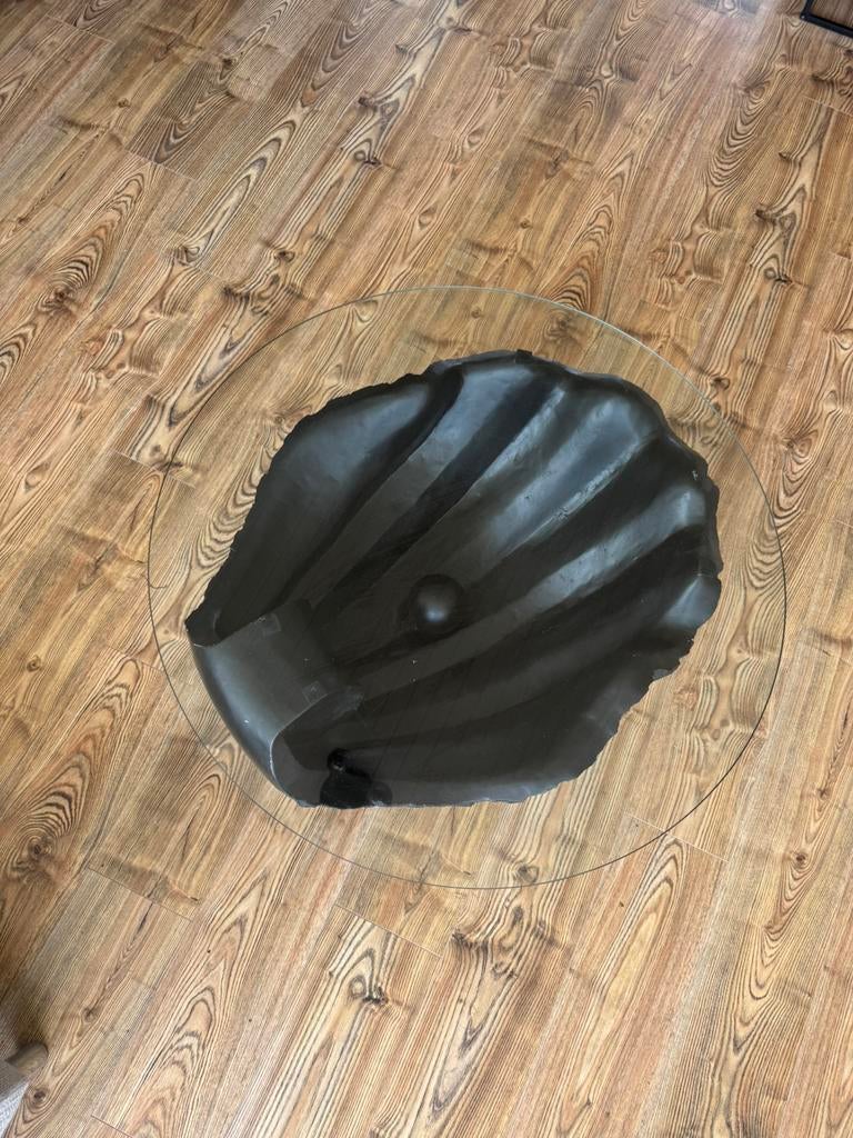 Salontafel schelp, Gebruikt, 50 tot 100 cm, Glas, Rond