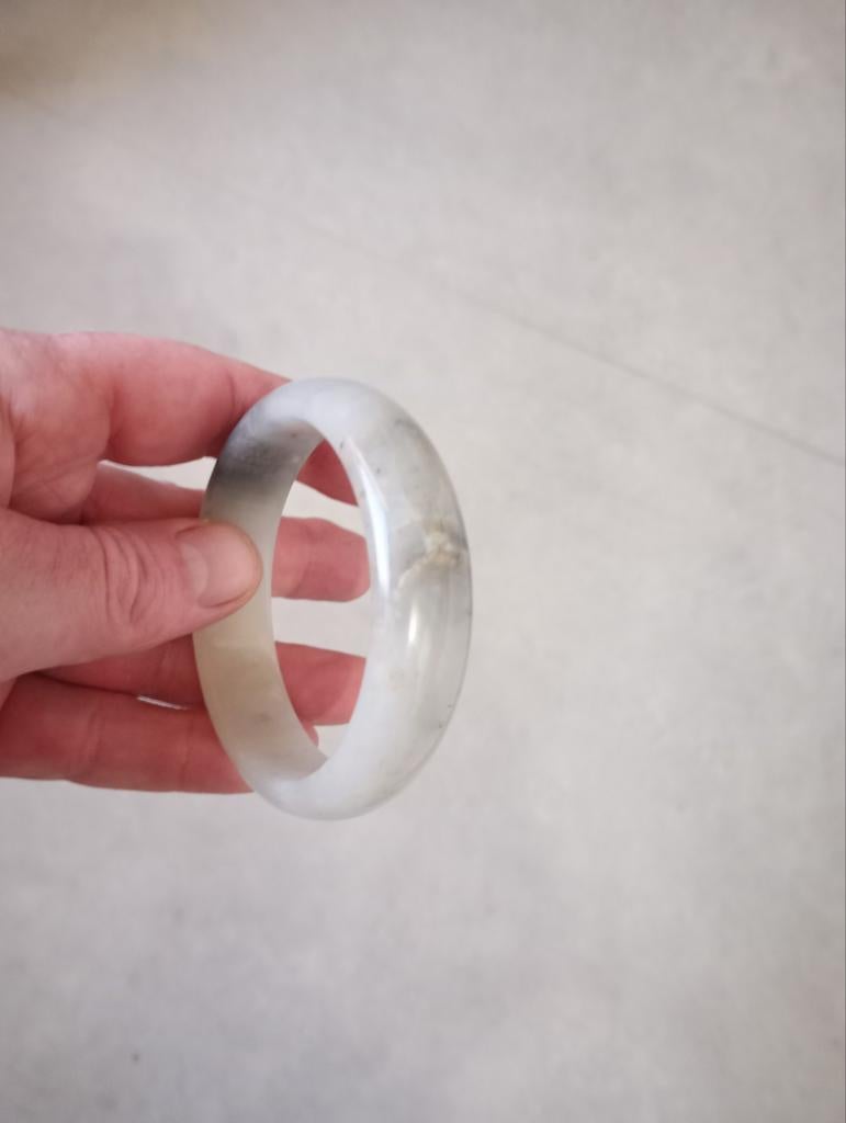 Natuurlijke Witte Stenen Quartz Jade Armband 62mm, Sieraden, Tassen en Uiterlijk, Armbanden, Nieuw, Overige materialen, Wit, Ophalen of Verzenden