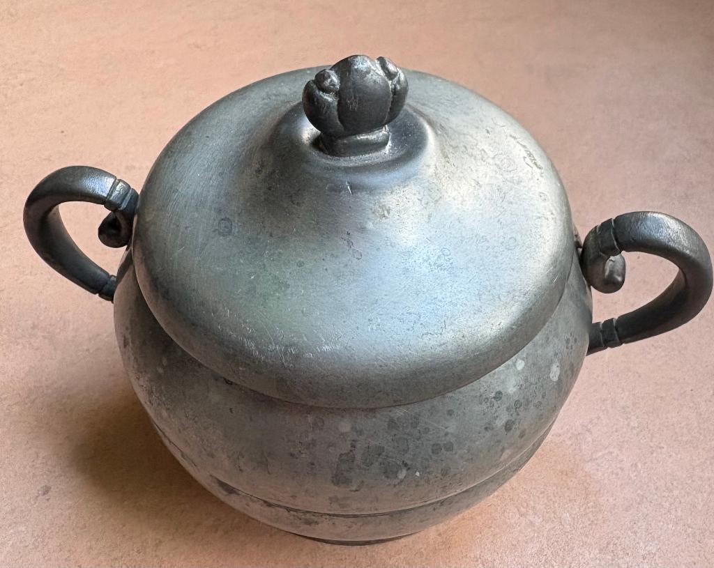 Oude tinnen suikerpot, GERO, Antiek en Kunst, Antiek | Tin, Ophalen of Verzenden