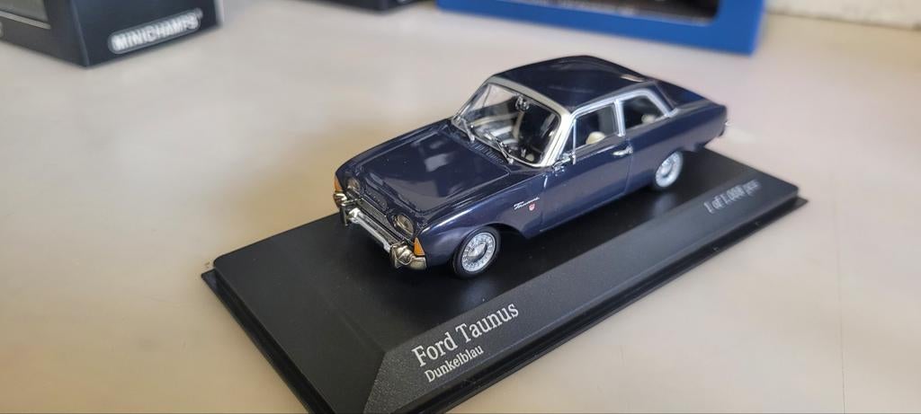 Minichamps 1960 Ford Taunus  dark blue, Ophalen of Verzenden, Zo goed als nieuw, Auto, MiniChamps
