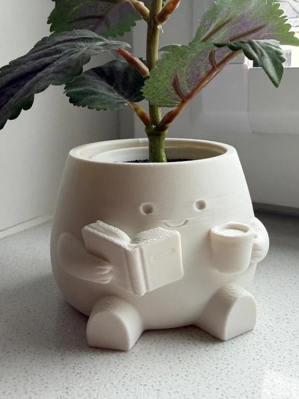 Amazing and cute pot for plants happy plantenpot nieuw, Overige materialen, Rond, Ophalen of Verzenden, Binnen