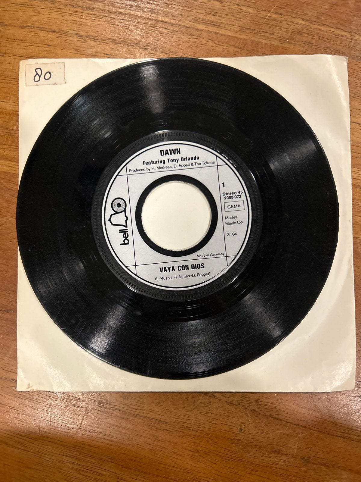 Dawn featuring Tony Orlando - Vaya Con Dios / I Love You, Gebruikt, 7 inch, Ophalen of Verzenden, Pop