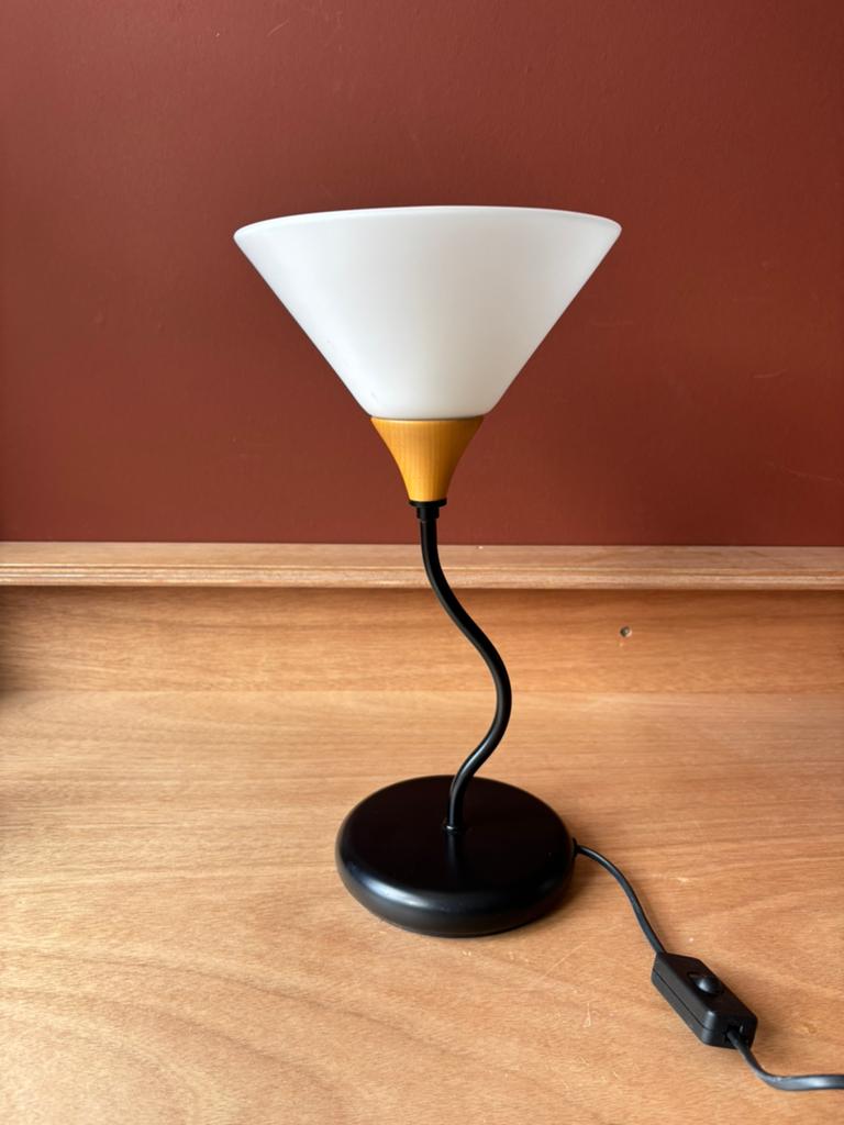 Jaren 90 vintage tafellamp, Huis en Inrichting, Lampen | Tafellampen, Ophalen of Verzenden, Hout, Minder dan 50 cm