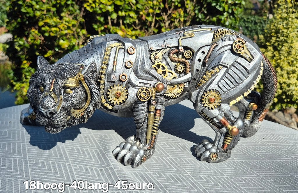 Polyester beeld 18x40 panter, Tuin en Terras, Tuinbeelden, Ophalen of Verzenden, Nieuw, Kunststof, Dierenbeeld