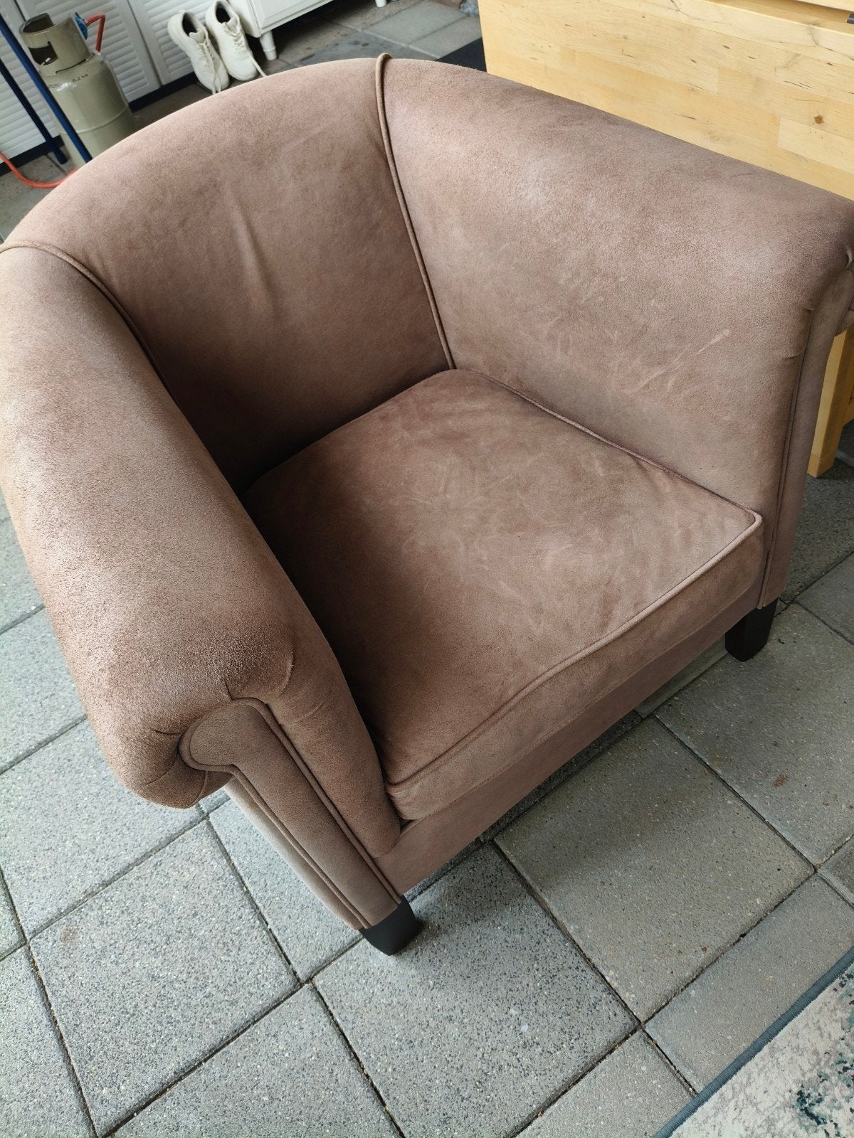 fauteuil geborsteld leder licht bruin.gratis Eerbeek, Ophalen, Gebruikt, Eenpersoons, 75 tot 100 cm