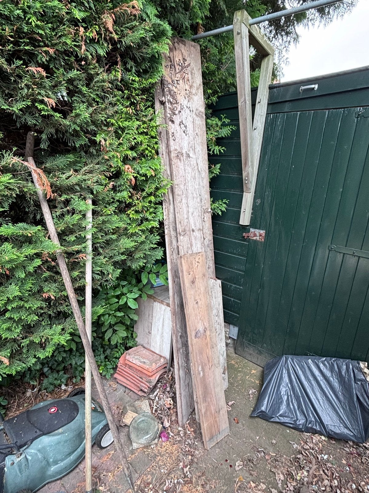 Gratis  - Steigerhout planken, Doe-het-zelf en Verbouw, Hout en Planken, Ophalen, Gebruikt, 25 tot 50 mm, 200 tot 250 cm