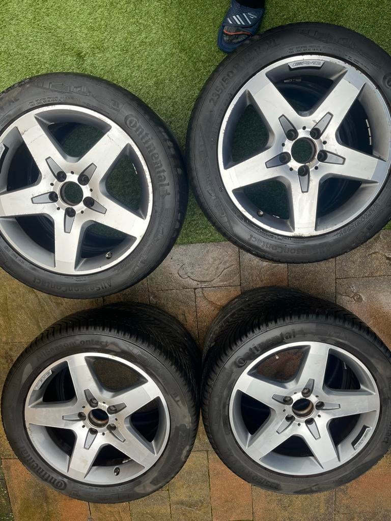 Mercedes-Benz AMG velgen 18 inch met banden, 18 inch, Gebruikt, Banden en Velgen, Ophalen of Verzenden