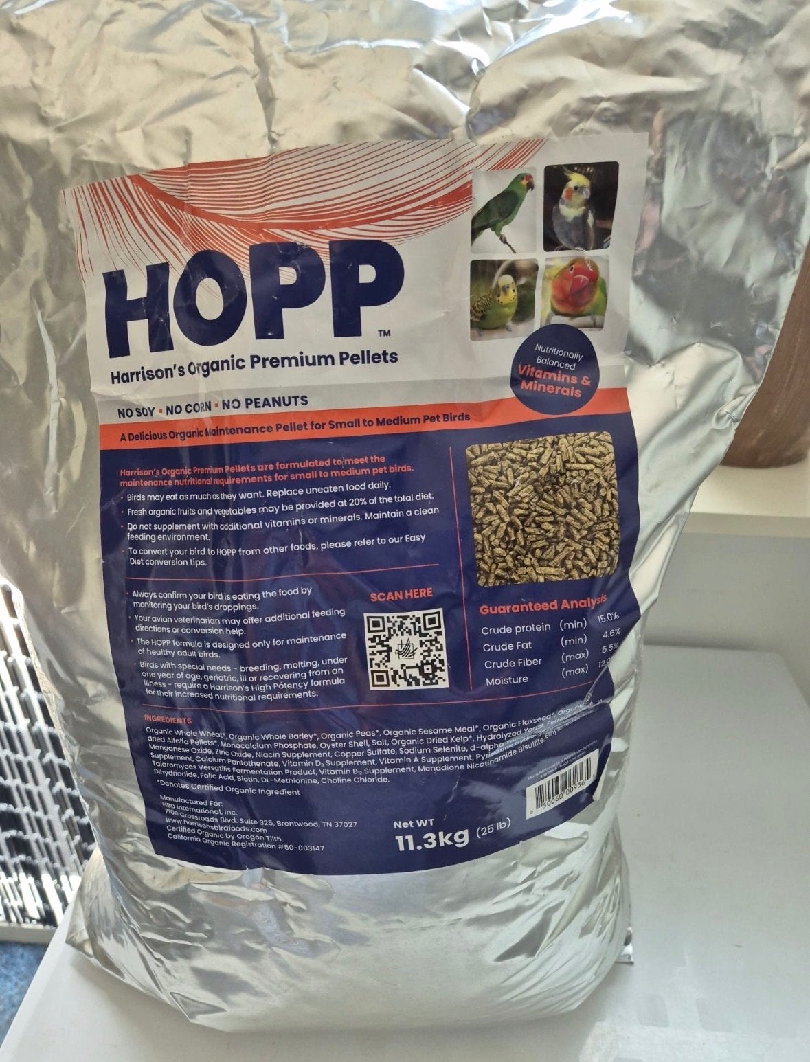 Harrison's HOPP (Organische Premium Pellets) 11,34 kg, Ophalen of Verzenden, Vogel