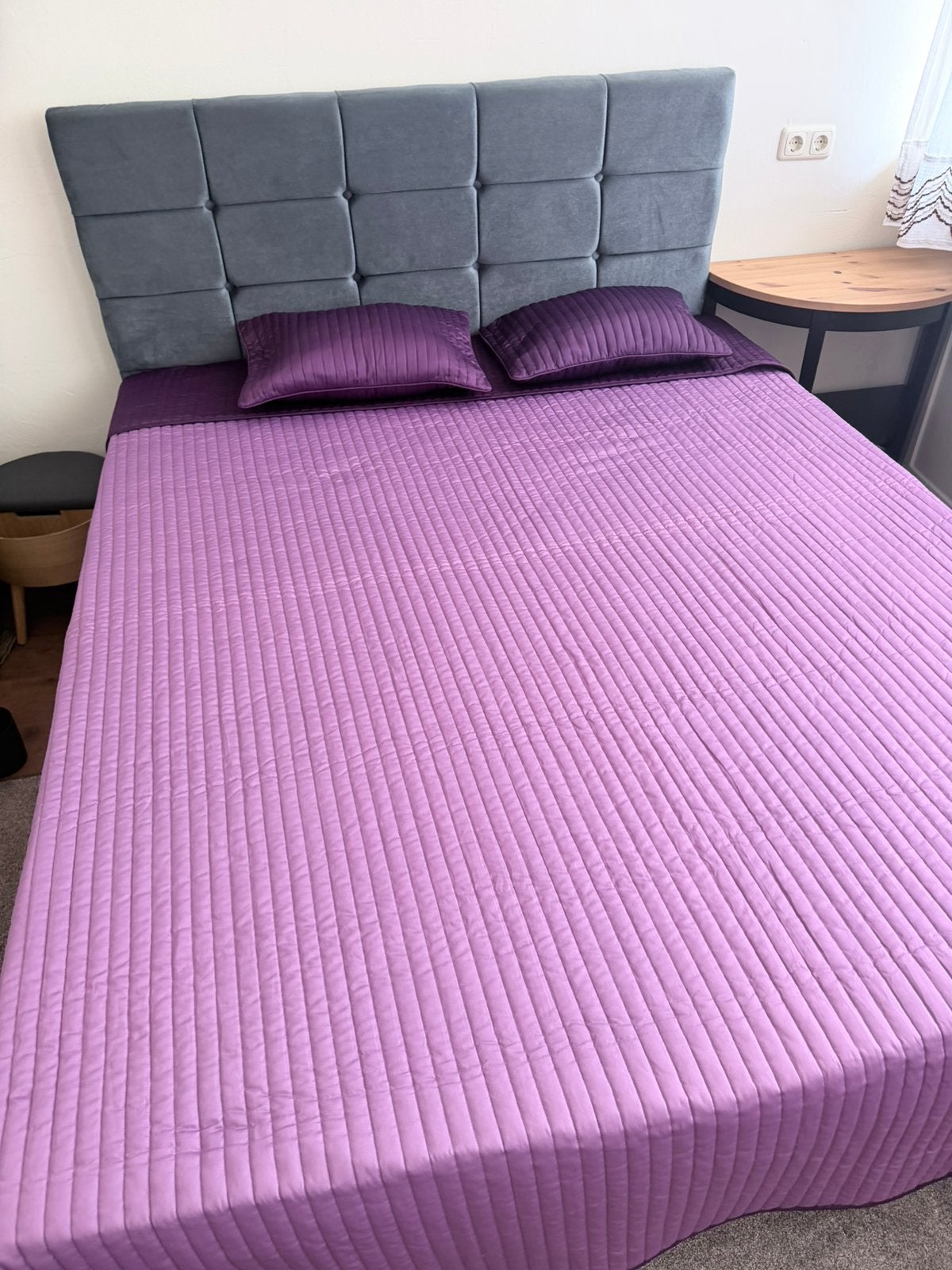 Bedsprei 210  270 cm – paars/roze, 210 cm, Tweepersoons, Ophalen of Verzenden, Zo goed als nieuw