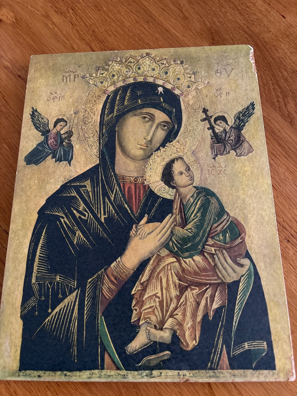 Vintage icoon Moeder van Altijddurende Bijstand, Ophalen of Verzenden