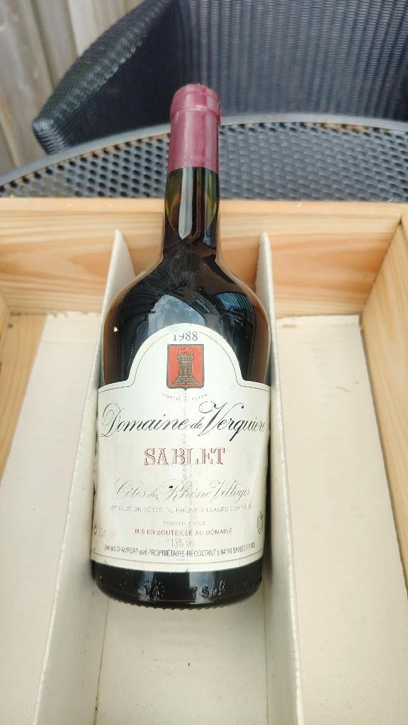 Domaine de VERQUIERE Sablet 1988, Verzamelen, Wijnen, Frankrijk, Nieuw, Ophalen of Verzenden, Rode wijn