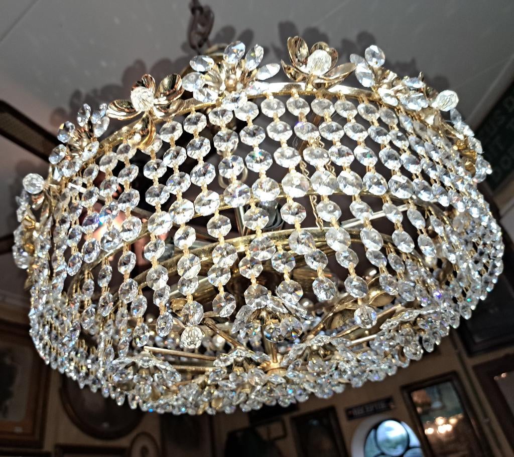 Bijzondere lamp / kroonluchter met bloemen doorsnede 40 cm, Ophalen