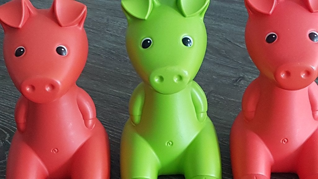 Ikea spaarvarkens Monika Mulder, Ophalen of Verzenden, Gebruikt, Kunststof, Dier