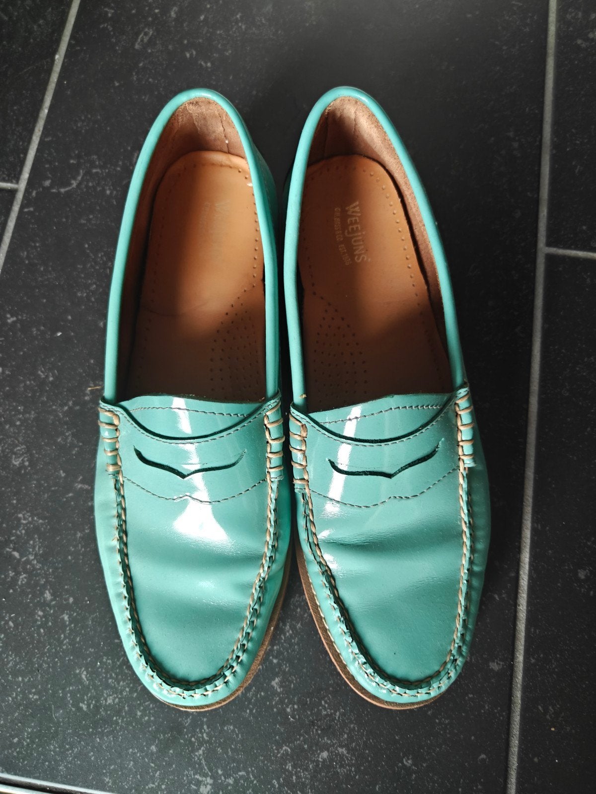 Weejuns loafers - lakleer, Ophalen, Blauw, Instappers, Gedragen
