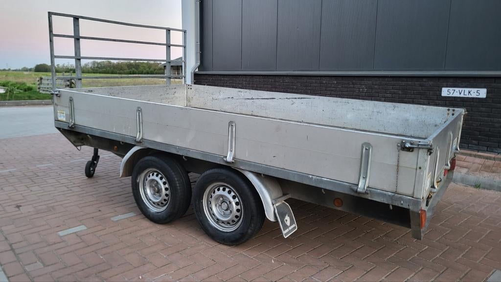 Anssems dubbelasser plateauwagen aanhanger aanhangwagen, Auto diversen, Aanhangers en Bagagewagens, Ophalen, Gebruikt