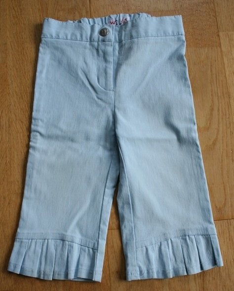 Licht blauwe meisjesbroek, Kinderen en Baby's, Babykleding | Maat 80, Ophalen of Verzenden, Zo goed als nieuw, Meisje, Broekje