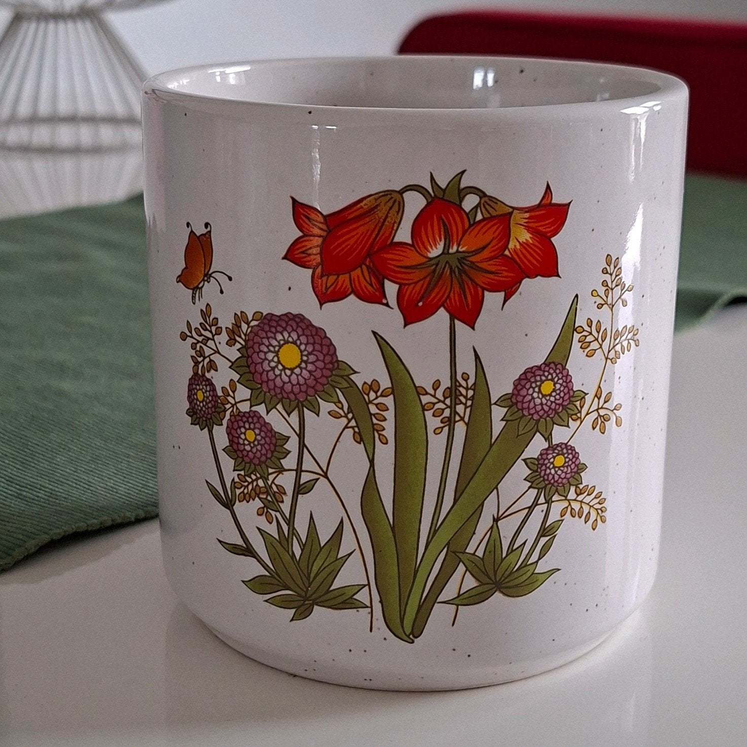 Vintage Wildflower bloempot / voorraadpot jaren 70, Keramiek, Overige typen, Ophalen of Verzenden, Zo goed als nieuw