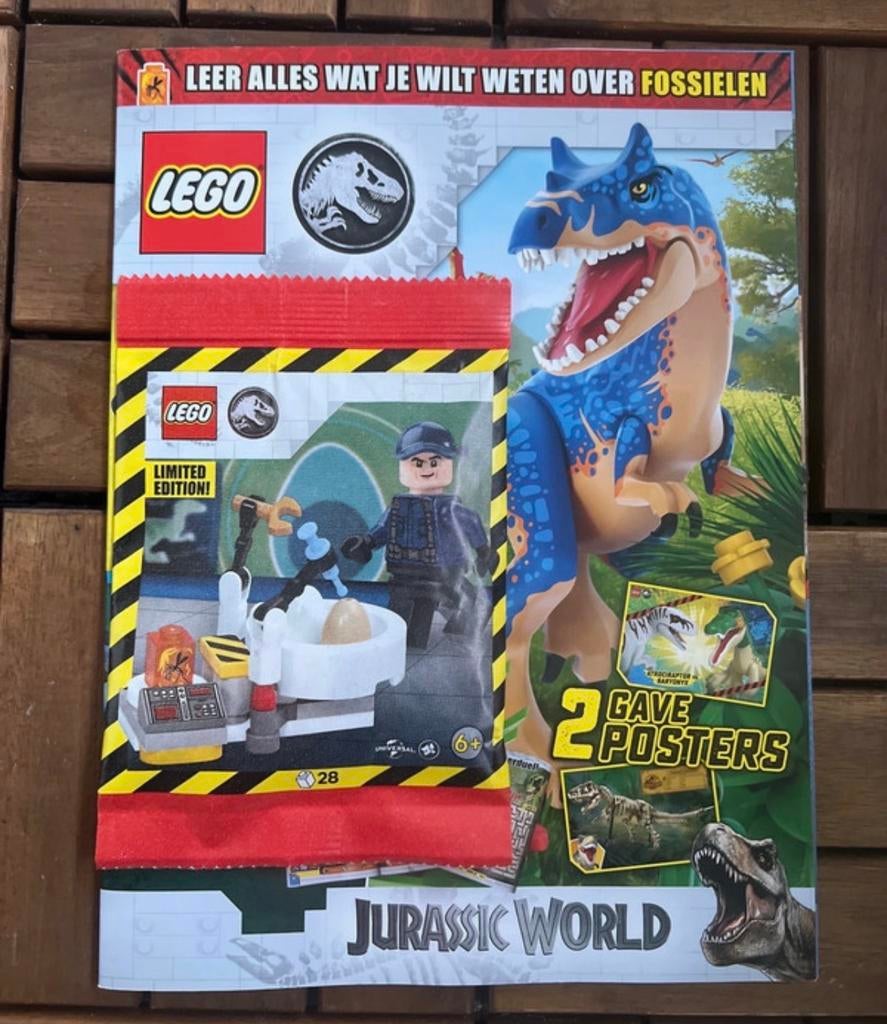 LEGO Jurassic World Magazine met Limited Edition Minifiguur, Inclusief minifiguren, Jurassic World, Lego, Nieuw