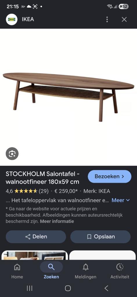 IKEA STOCKHOLM Walnoot Ovale Salontafel - Zo goed als nieuw, Huis en Inrichting, Tafels | Salontafels, Ophalen