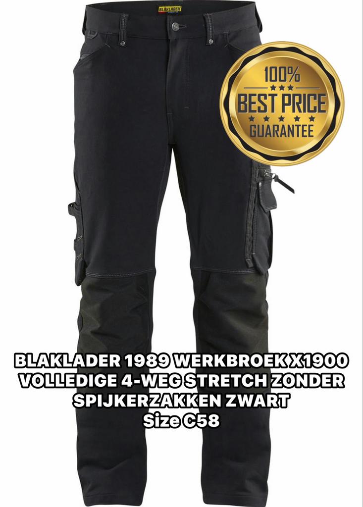 BLAKLADER 1989 Werkbroek X1900 4-weg stretch Zwart C58, Ophalen of Verzenden, Nieuw