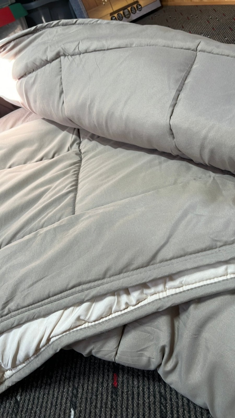 Dekbed tweepersoons, Beige, Tweepersoons, Ophalen of Verzenden, Deken of Dekbed