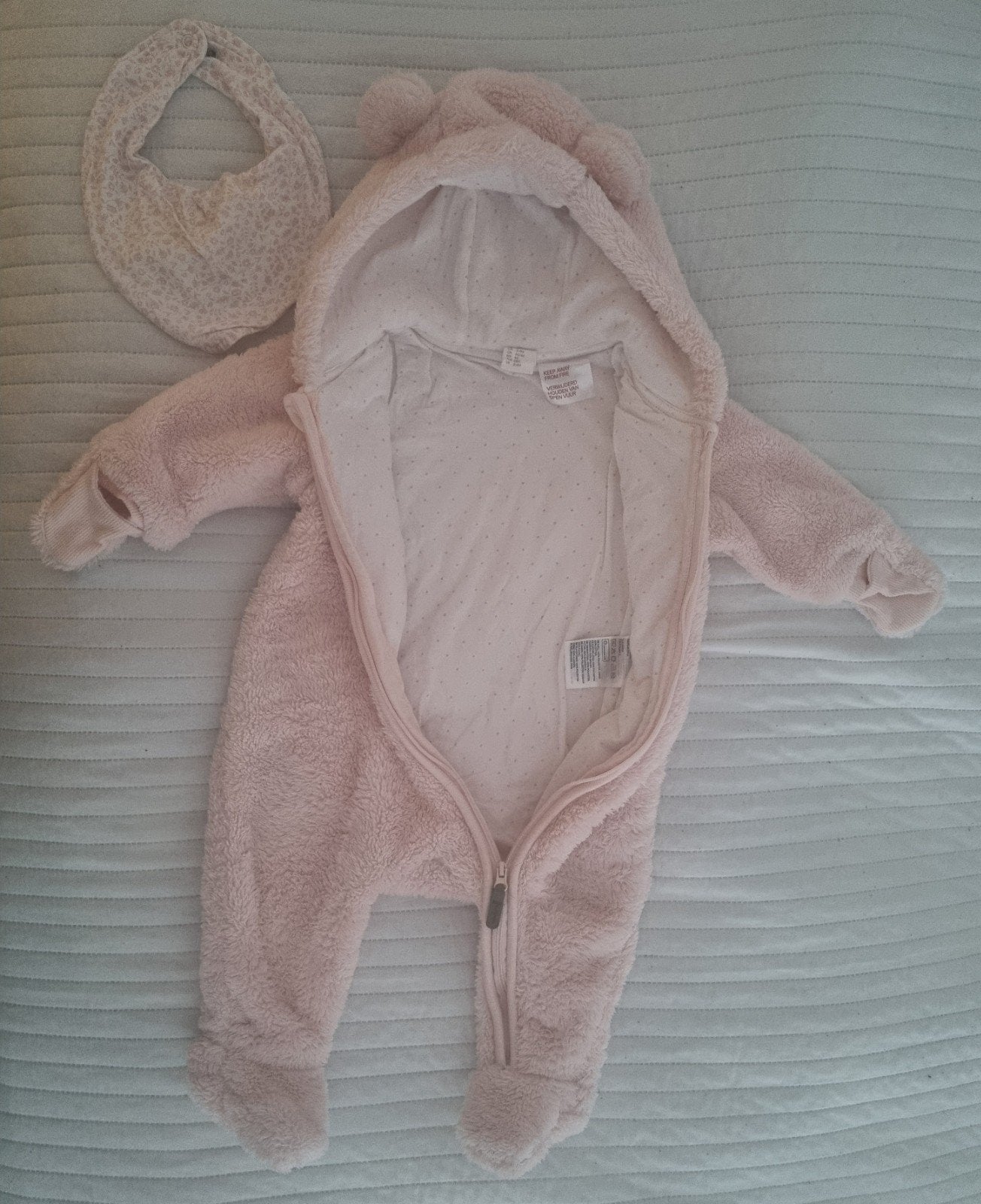 Teddybeer jasje roze maat 62 h&m jas slabbetje baby kleding, Kinderen en Baby's, H&M, Zo goed als nieuw, Jasje, Verzenden