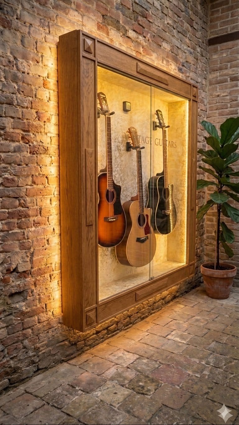 Antieke Art Deco/modern art vitrine kast voor bijv. gitaren, Ophalen, Gebruikt, Overige typen