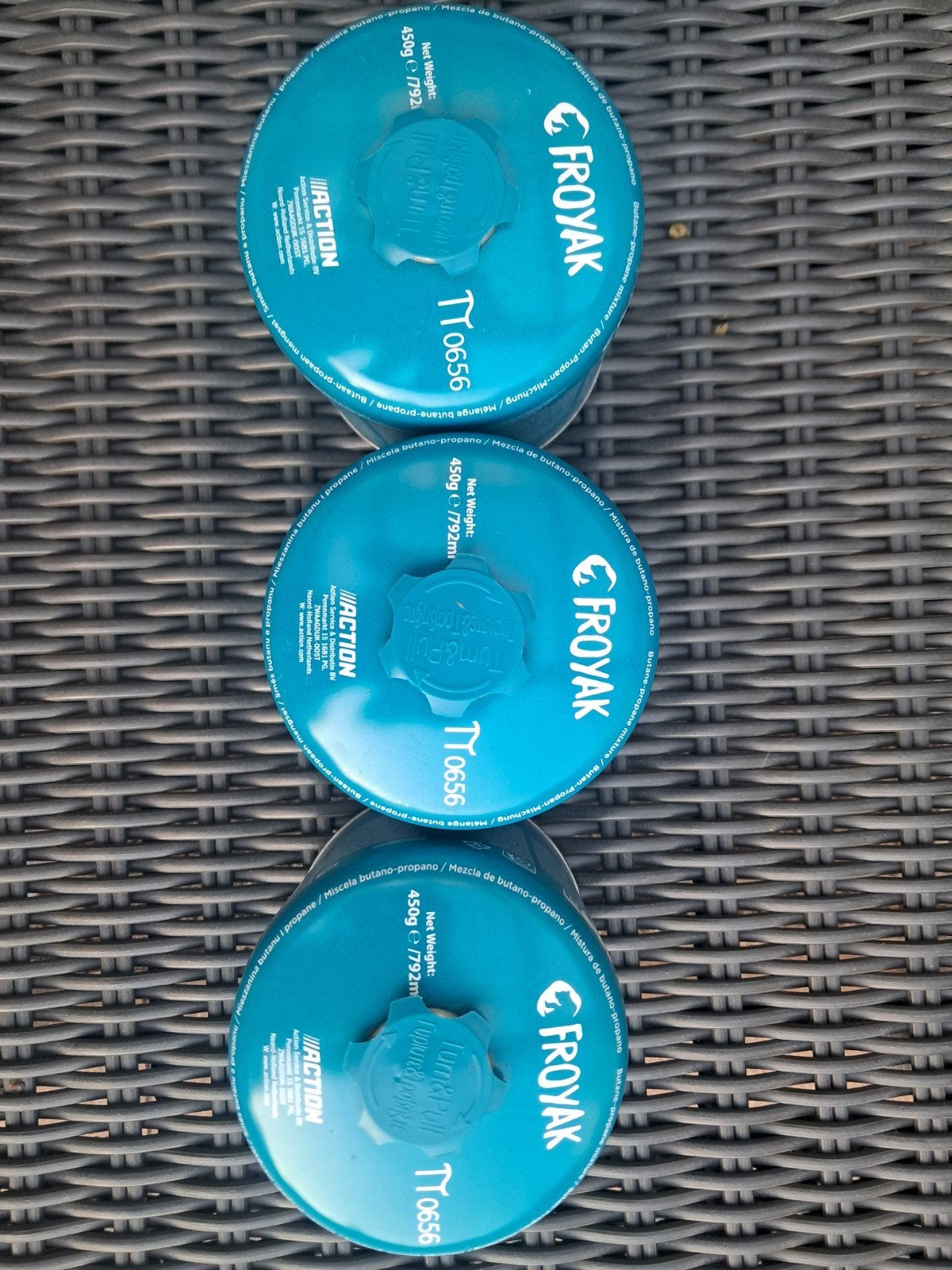3 Froyak gasflessen 450g butaan-propaan mengsel, Ophalen, Nieuw