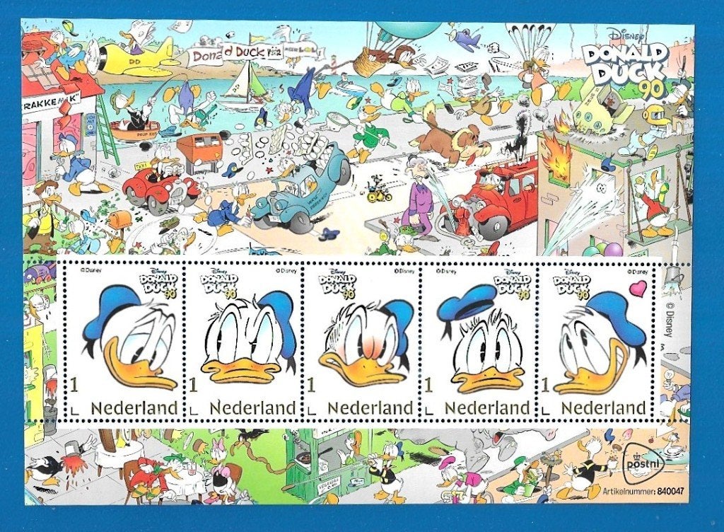 NVPH V3642P Donald Duck 90 jaar (postzegelvel), Verzenden, Na 1940, Postfris