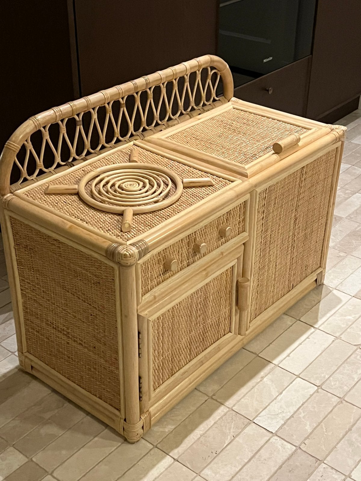 Rotan speelkeuken kind, Ophalen, Zo goed als nieuw