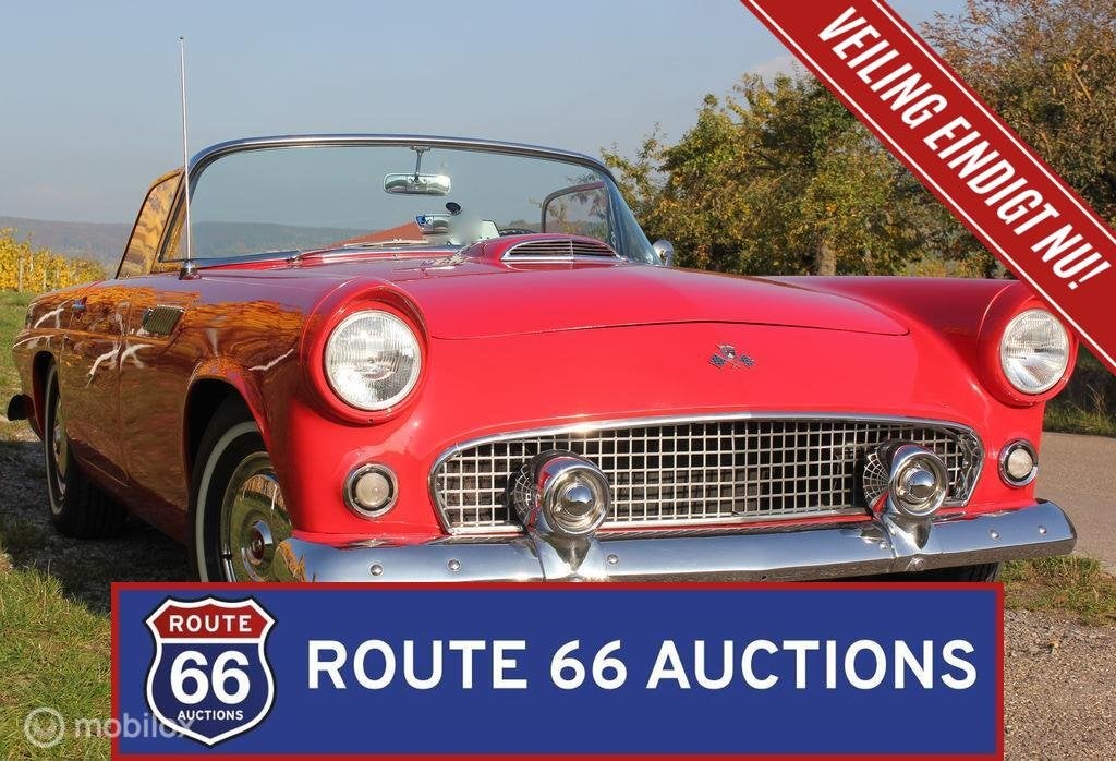 Ford Thunderbird | 1955 | Route 66 Auctions, Auto's, Oldtimers, Overige carrosserieën, Zwart, Bedrijf, Handgeschakeld