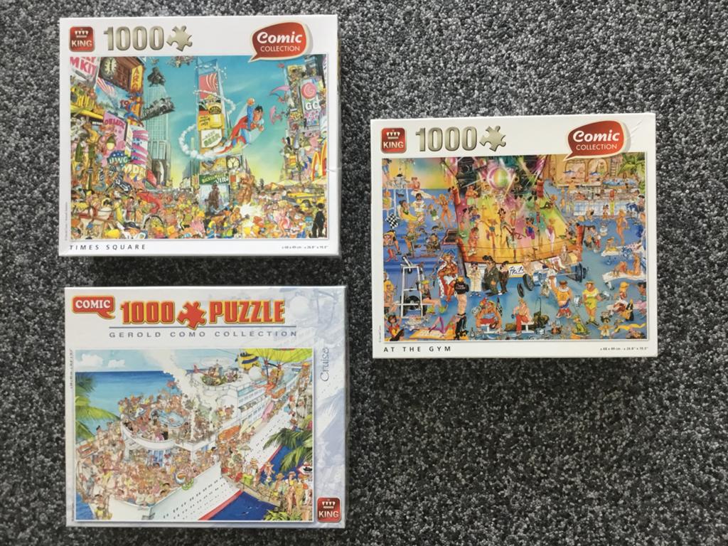 3 Puzzels van 1000 stukjes, Ophalen of Verzenden, 500 t/m 1500 stukjes, Zo goed als nieuw