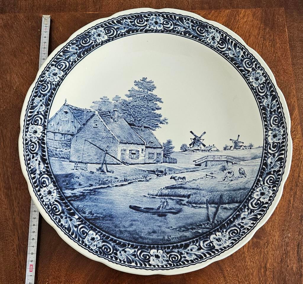 Boch Delfts Blauw bord 40cm, Ophalen of Verzenden