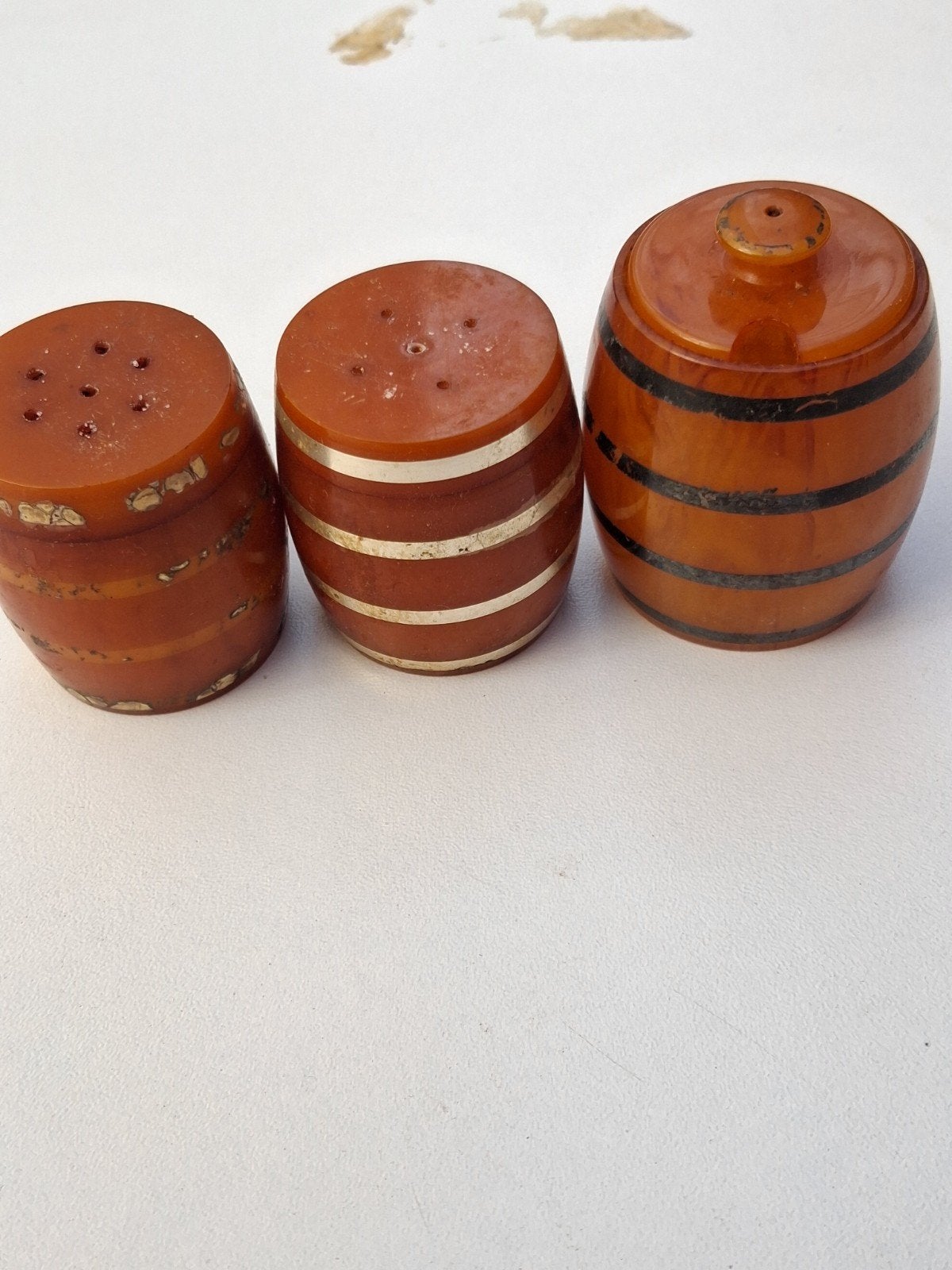 Art deco set Catelin/bakeliet in butterscotch kleur, Antiek en Kunst, Ophalen of Verzenden