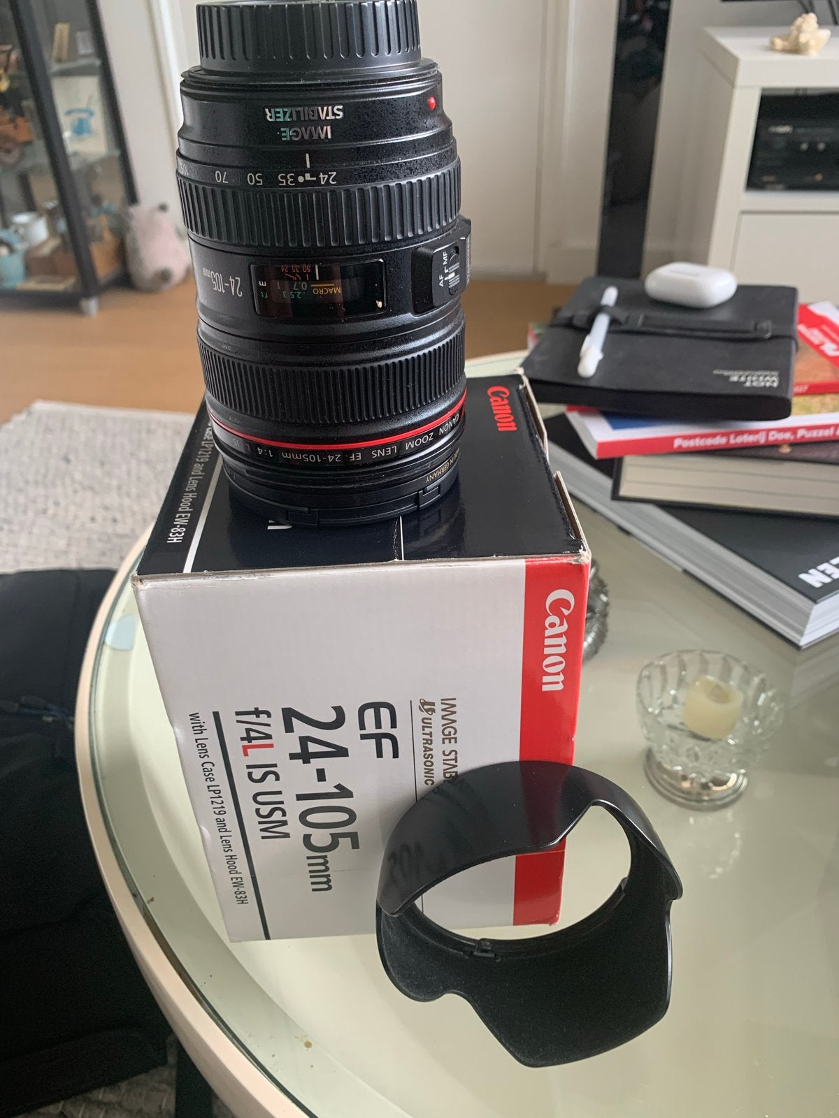 Canon EF 24-105mm f/4L IS USM lens met zonnekap, Audio, Tv en Foto, Fotografie | Lenzen en Objectieven, Ophalen, Canon, Autofocus