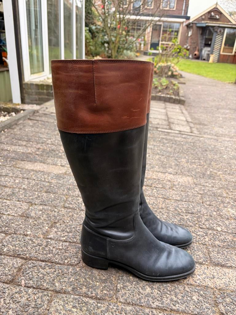 Tod's laarzen zwart/bruin maat 39.5, Ophalen of Verzenden, Gedragen, Zwart, Hoge laarzen