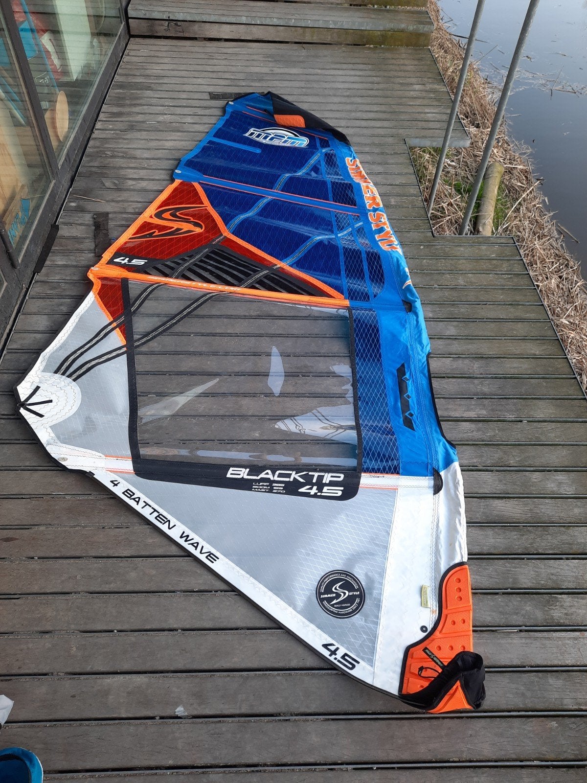 Simmer Blacktip 4.5, Watersport en Boten, Ophalen, Zeil, Met draagtas, 3.5 tot 5 m²