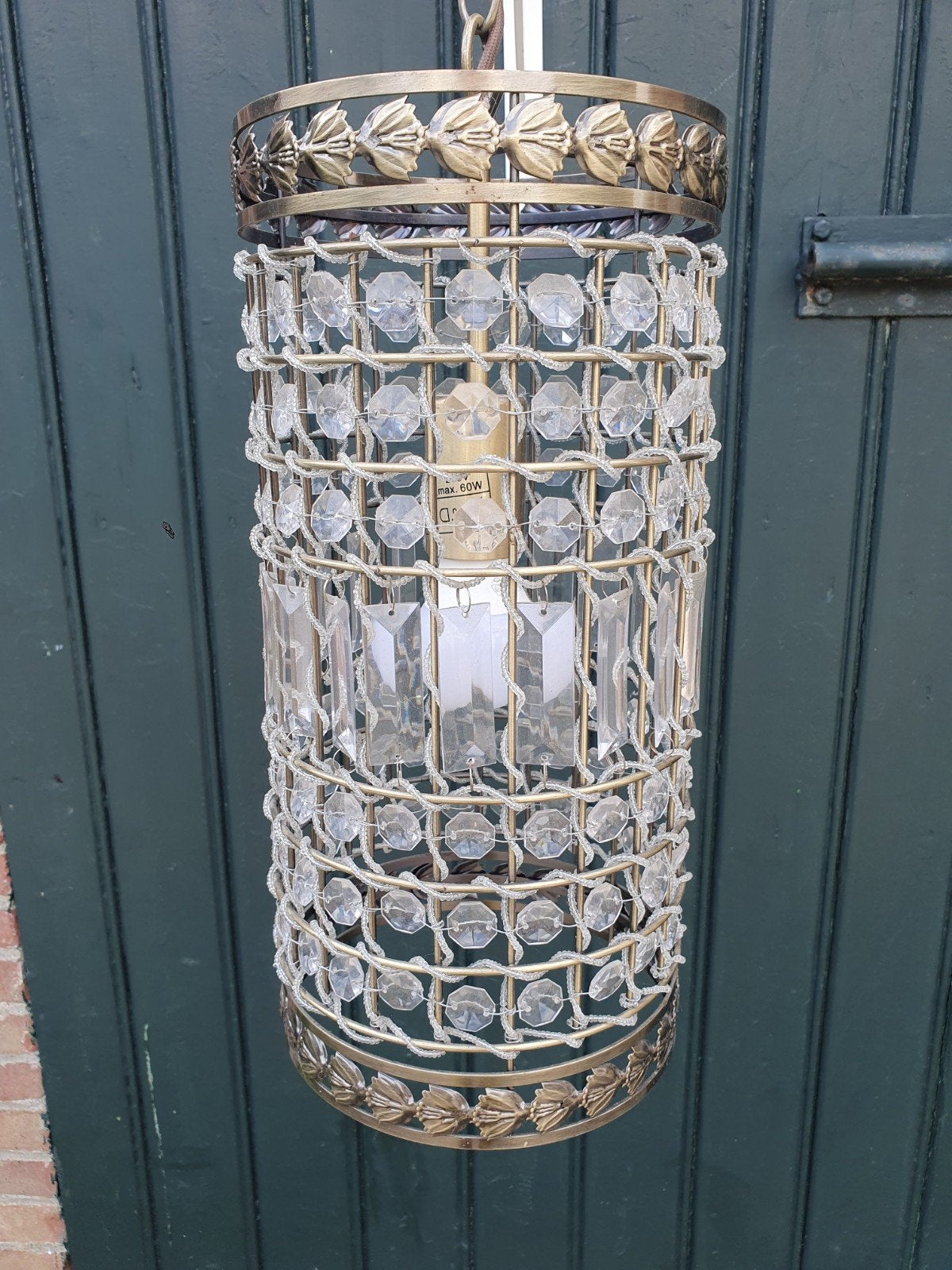 Vintage lamp, Glas, Gebruikt, Sixties, Ophalen of Verzenden