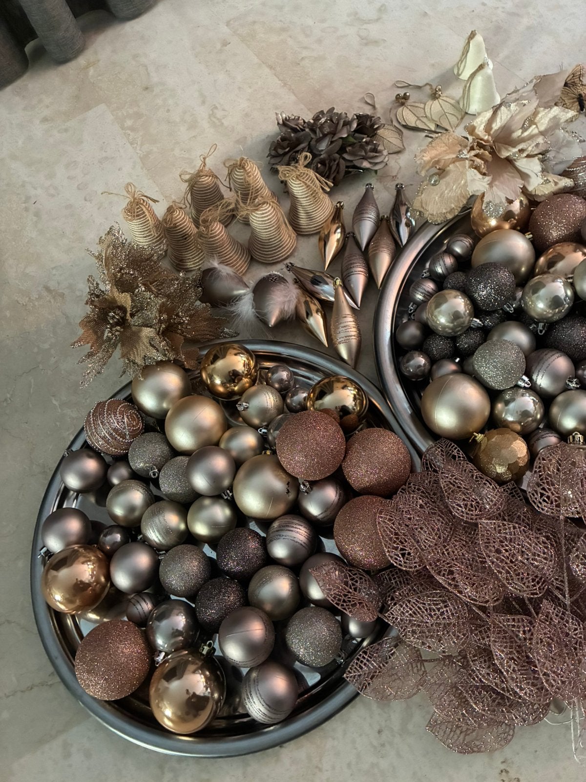 Champagne/goud/ecru kerst accesoires, Ophalen of Verzenden, Zo goed als nieuw
