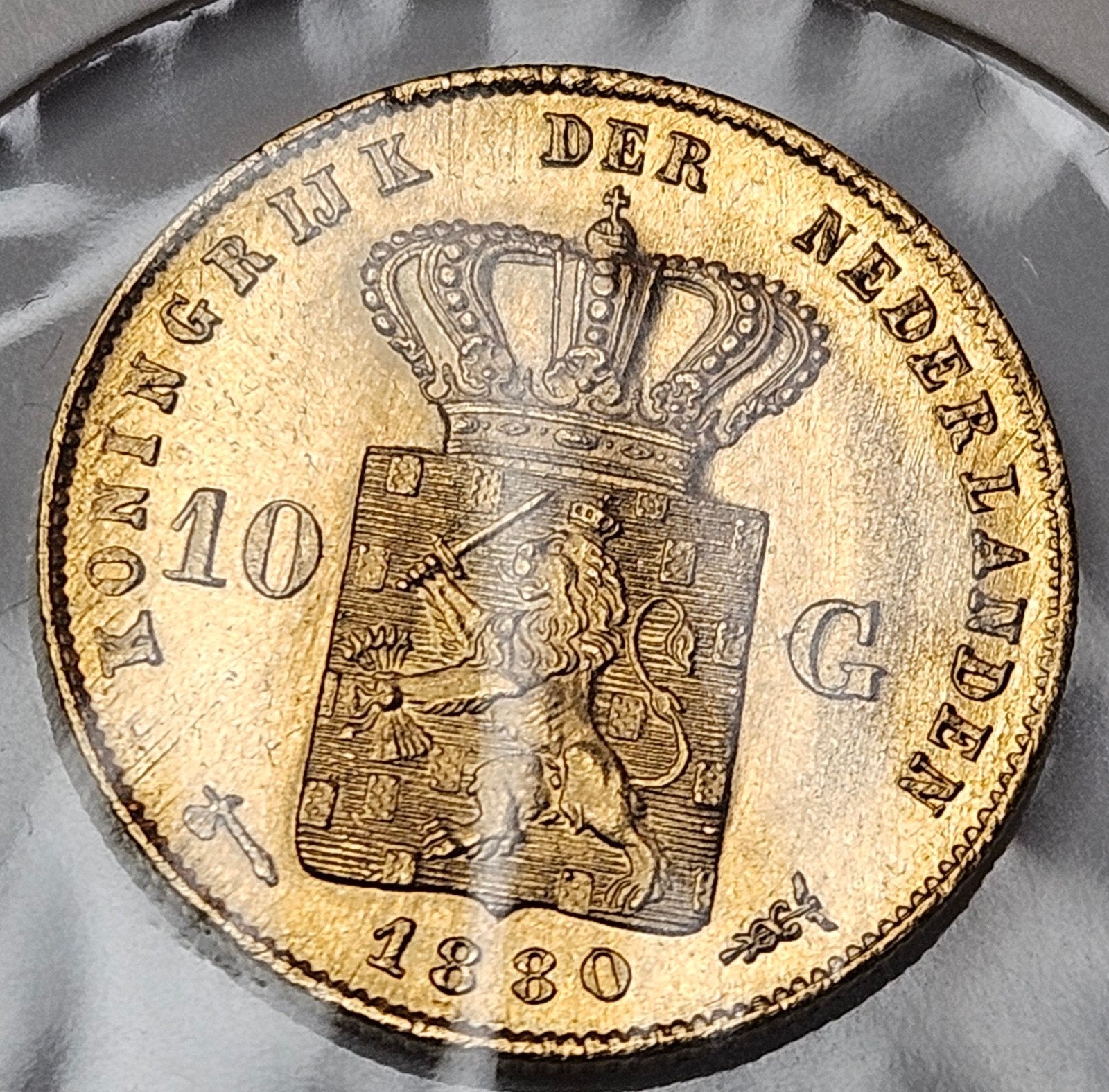 gouden tientje 1880 schaars jaar, Ophalen of Verzenden, Koning Willem III, 10 gulden