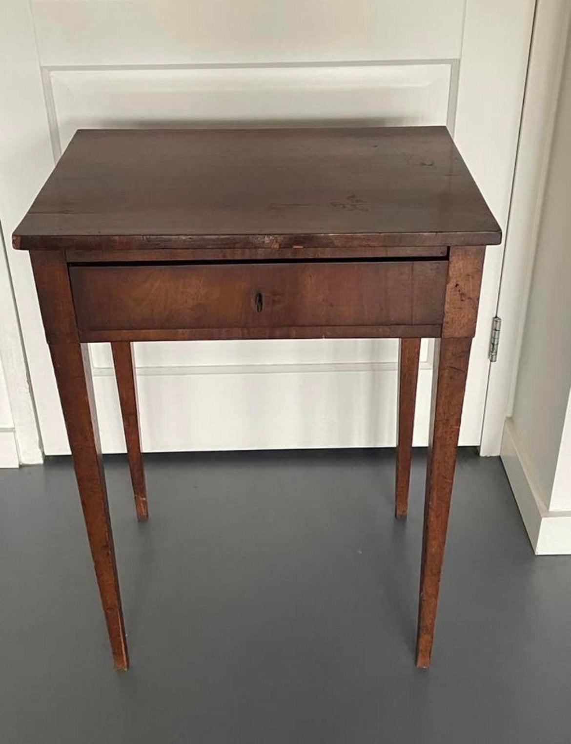 Antieke Houten Bijzettafel met Lade. Biedermeier, Ophalen of Verzenden