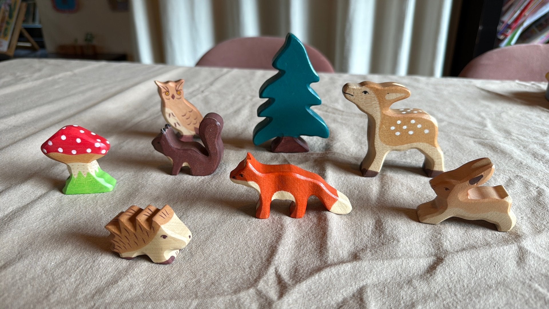 Holztiger Nederlandse bosdieren, Kinderen en Baby's, Speelgoed | Houten speelgoed, Ophalen of Verzenden, Gebruikt