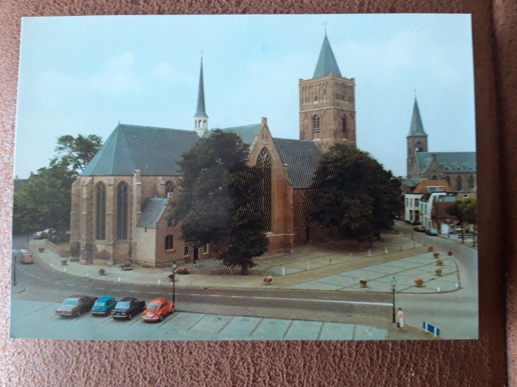 Noordwijk - auto's en kerken - VW Audi Peugeot Mini, Verzamelen, Ophalen of Verzenden, 1960 tot 1980, Ongelopen, Zuid-Holland