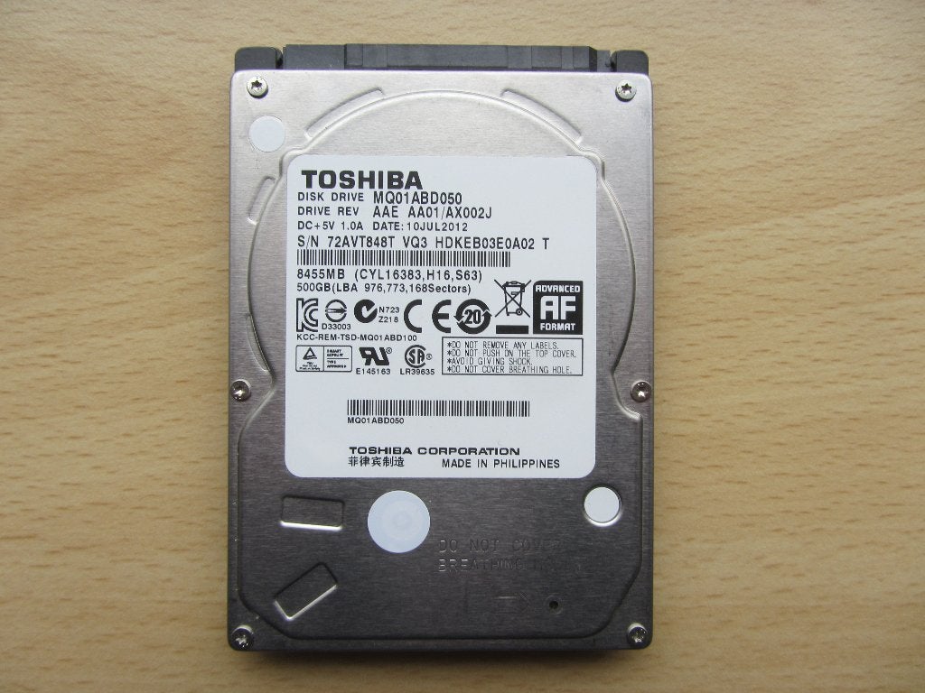 Toshiba Mobile 500GB 5400RPM SATA 3Gbps 8MB Cache, Intern, Toshiba, Ophalen of Verzenden, Zo goed als nieuw